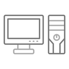 Computer Greyscale Line Icon