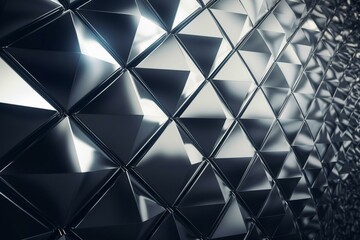 3D futuristic diamond tile wallpaper on polished wall background. Generative AI
