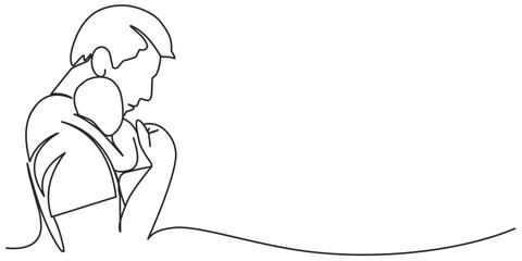 Fathers day line art style vector illustration