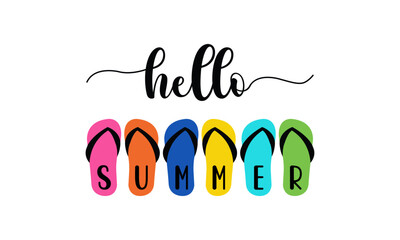 Hello Summer, Summer Sandals - Summer Vector And Clip Art
