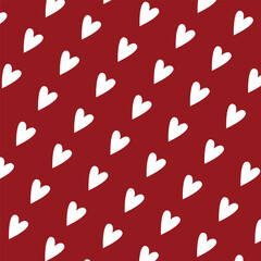 White hearts pattern. Vector