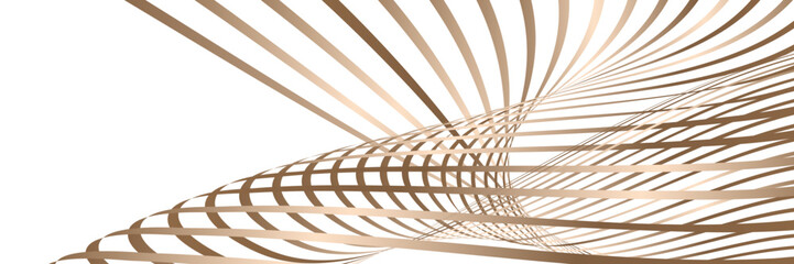 Fototapeta premium Wavy lines or ribbons. Multicolored striped gradient. Creative unusual background with abstract gradient wave lines for creating trendy banner, poster. Vector eps