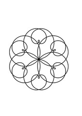 rosette in form einer stilisierten sechsstrahligen blüte 