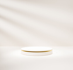 luxury podium with spotlights and shadows for products, design and cosmetics