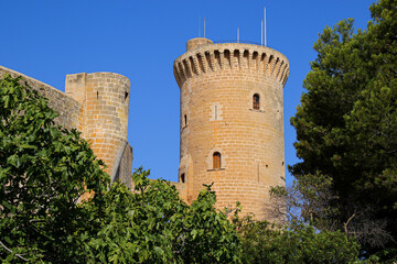 The dungeon of the Bellver Castle, a round medieval stronghold built on a hilltop above Palma of Mallorca in the Balearic Islands, Spain - It was used as a royal residence and as a military prison
