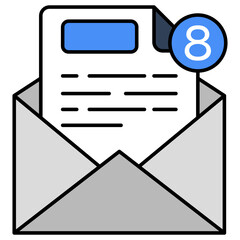 A unique design icon of unread mail 