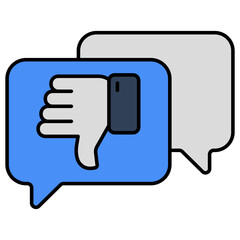 Negative feedback icon, editable vector 