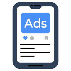 Conceptual flat design icon of mobile ada