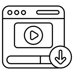 An icon design of  web video download 