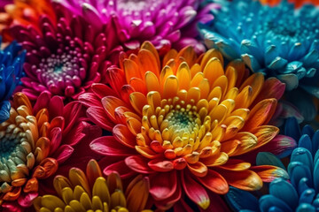 colorful flowers in water, ai generative