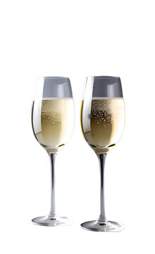 Two Champagne Glasses isolated