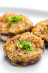 still life of grilled filled champignons