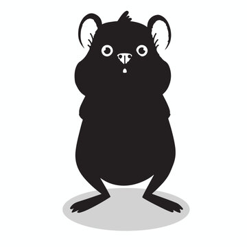 recommend clip art: Quokka silhouettes and icons. Black flat color simple elegant Quokka animal vector and illustration.