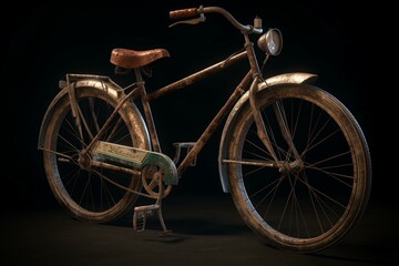 Fototapeta na wymiar 3D rendering of an old bicycle. Generative AI