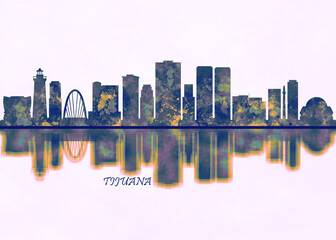 Naklejka premium Tijuana Skyline