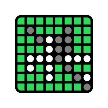 othello game board table color icon vector illustration