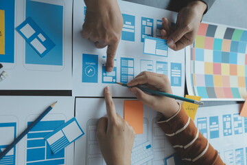 ux Graphic designer creative sketch planning application process development prototype wireframe...