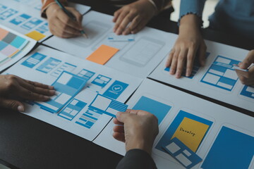 ux Graphic designer creative sketch planning application process development prototype wireframe...