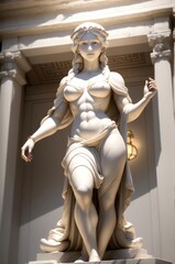 Fototapeta na wymiar Ancient Beautiful Woman Statue Generative AI 