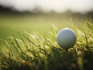 Golf ball in green grass