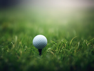 Golf ball in green grass