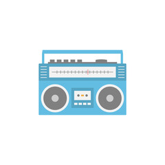 minimalist retro blue boombox tape recorder cassette player transparent icon illustration retro vintage 90s 80s memories nostalgia	
