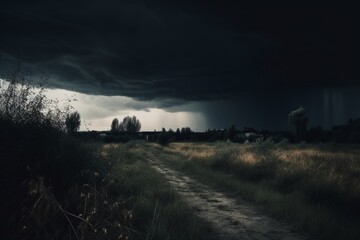 Fototapeta na wymiar dark moody storm clouds. Created with generative technology.