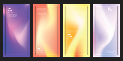 Set of colorful gradient mesh poster design