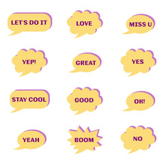 Yellow speech bubbles with different expressions