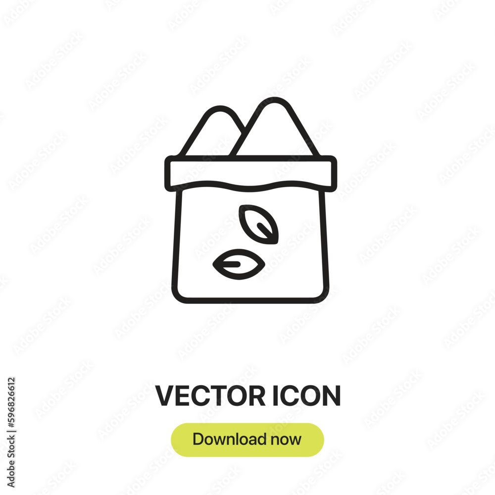 Poster seed bag icon vector. linear style sign for mobile concept and web design. seed bag symbol illustrat