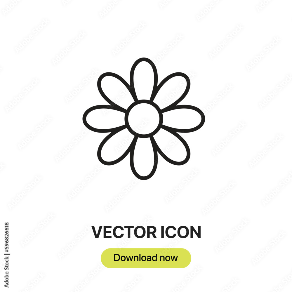 Poster flower icon vector. linear style sign for mobile concept and web design. flower symbol illustration.
