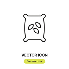 Seed Bag icon vector. Linear style sign for mobile concept and web design. Seed Bag symbol illustration. Pixel vector graphics - Vector.	