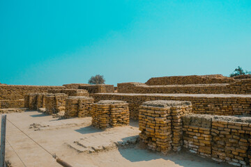 Fototapeta na wymiar Mohenjo Daro, Sindh Pakistan - February 28, 2023: Main City Indus Civilization