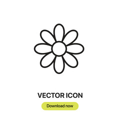 Flower icon vector. Linear style sign for mobile concept and web design. Flower symbol illustration. Pixel vector graphics - Vector. 