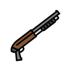 shotgun weapon war color icon vector illustration