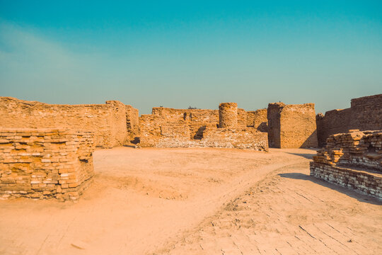 Mohenjo Daro, Sindh Pakistan - February 28, 2023: Main City Indus Civilization