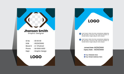 Modern Identity Card With photo and Layout design template - vector