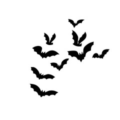 Obraz na płótnie Canvas silhouettes of flying bats