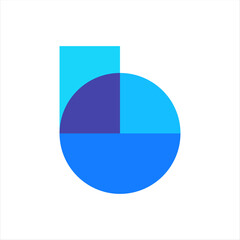 letter b with overlapping color logo vector design