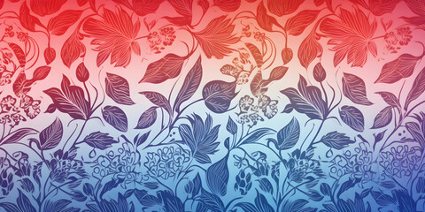Fototapeta na wymiar Floral pattern with decorative flowers and plants. AI