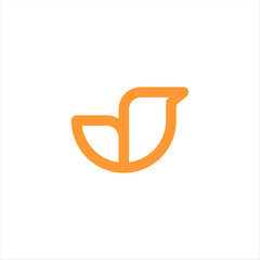 simple bird side view logo design