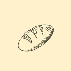 Hand drawn sketch vector illustration of a loaf.