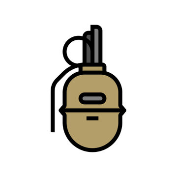 hand grenade weapon war color icon vector illustration