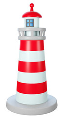 the lighthouse, 3d rendering illustration.