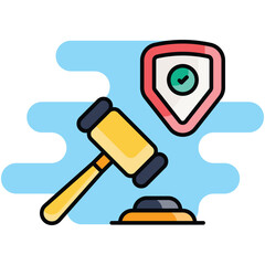 Law Insurance icon Stock illustration.