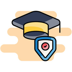 Education Insurance icon Stock illustration.