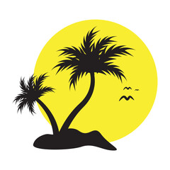 PALM TREE icon design template vector