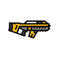 laser gun weapon military color icon vector illustration