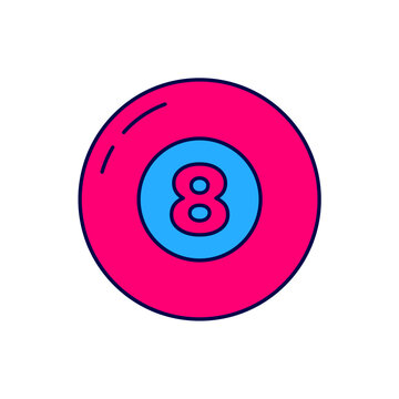 recommend clip art: Filled outline Billiard pool snooker ball icon isolated on white background. Vector