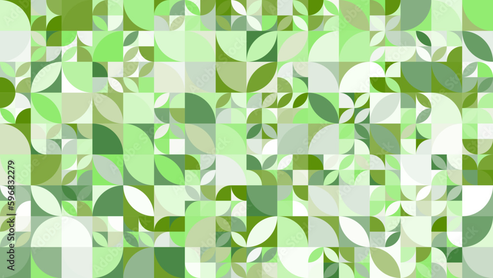 Wall mural geometric background pattern of fresh green natural leave and leaf. vector file.